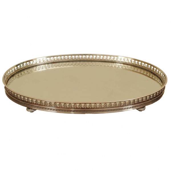 Silver Plated and Mirrored Plateau