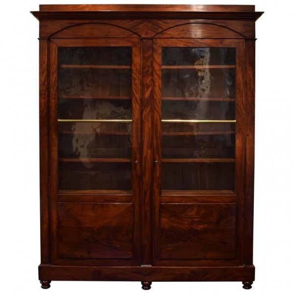 Mahogany 2-Door Cabinet with Original Glass