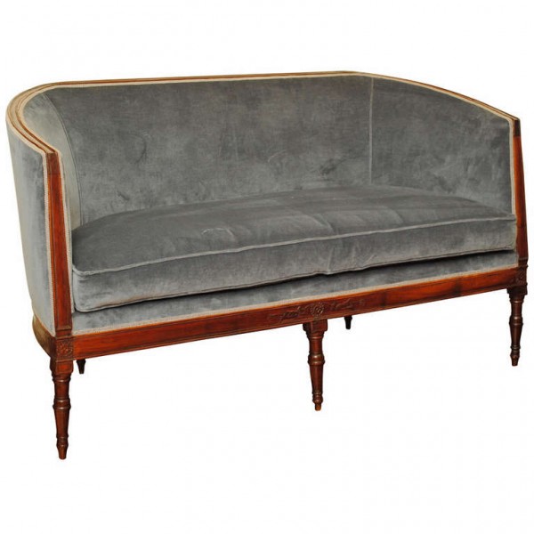 Walnut Upholstered Divano
