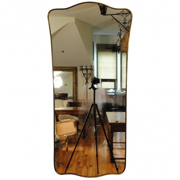 Patinated Brass Wall Mirror