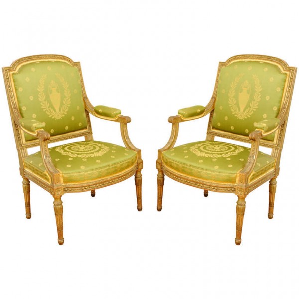 Pair of Giltwood Fauteuils