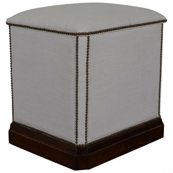 Upholstered and Walnut Laundry Hamper