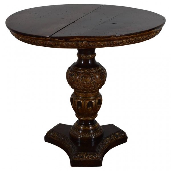 Carved Walnut and Parcel-Gilt Center Table