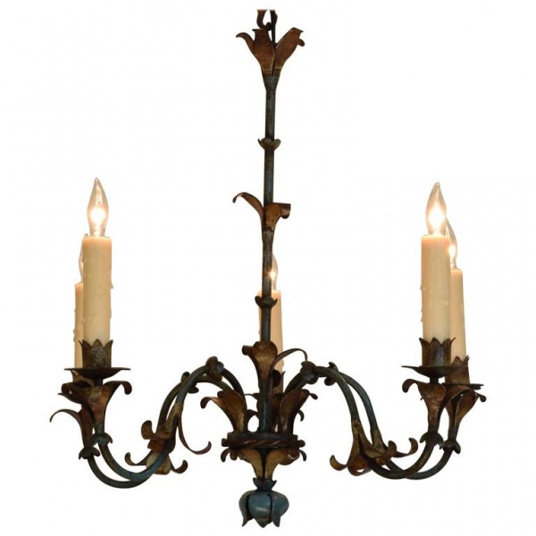 Painted Iron 5-Light Chandelier