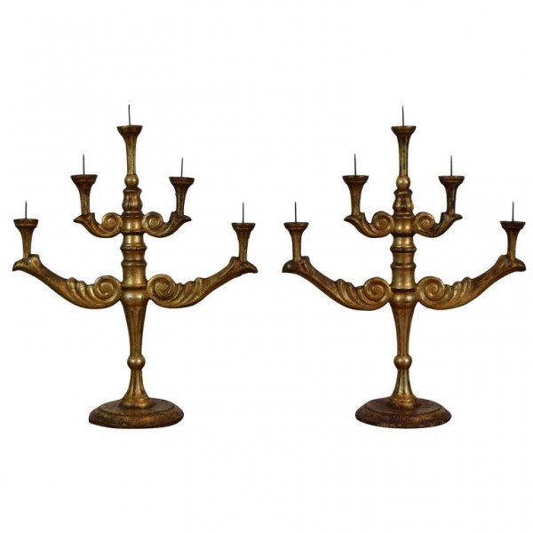 Pair of Giltwood Candelabrum