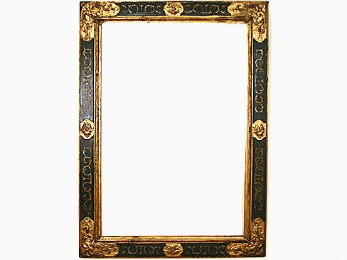 Stencil Gilt and Painted Papier Mache` Frame