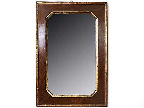 Walnut Veneer and Giltwood Mirror