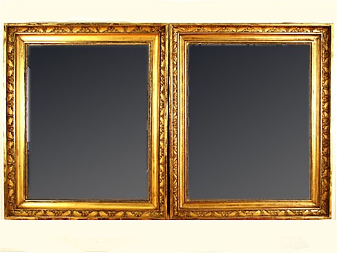 Pair of Giltwood and Gilt-Gesso Convex Frames