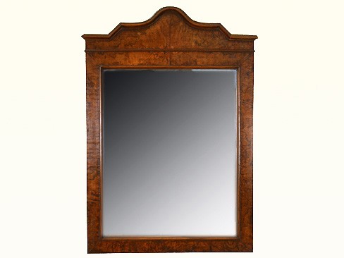 Walnut and Burl Walnut Veneer Mirror