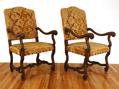 Pair of Walnut Armchairs