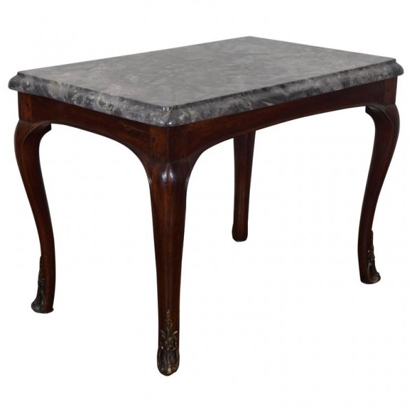 Walnut Salon Table with Bronze Mounts