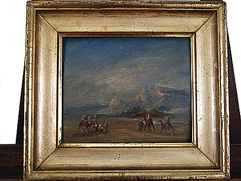 Oil on Board, Desert Caravan