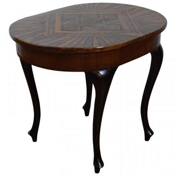 Walnut, Ebonized and Veneered Low Table