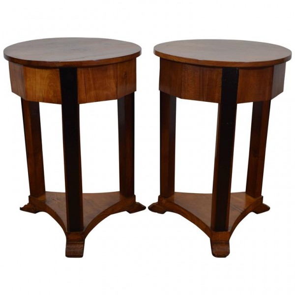 Pair of Fruitwood and Ebonized Tables