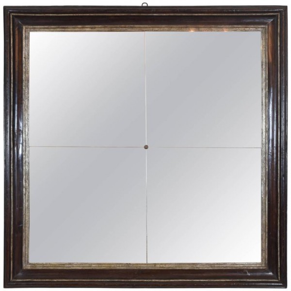 Ebonized Walnut and Silver Gilt Frame with 4 Mirror Plates