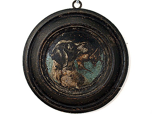 Round Painted Woodcarving