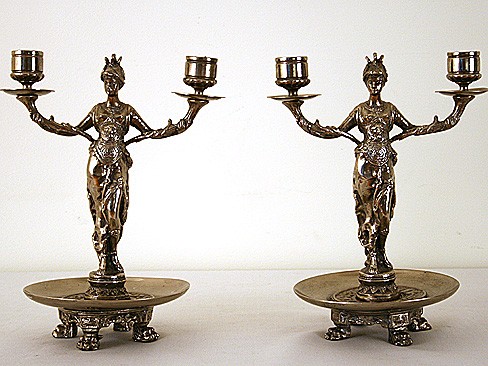 Pair of Silver Plated Candlesticks
