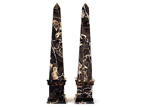 Pair of Marble Obelisks