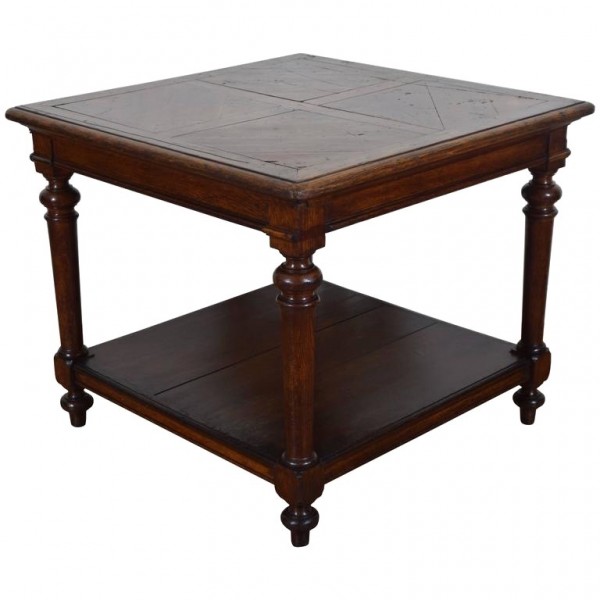 Oak Shop Table with Parquet Top