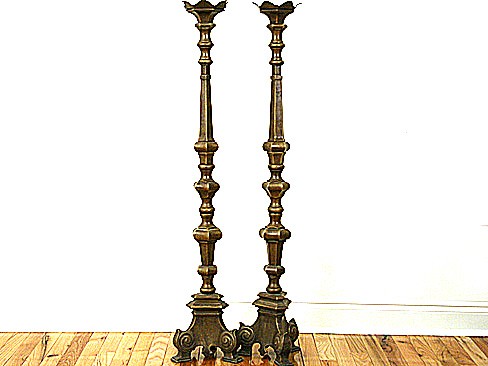 Pair of Bronze Torcheres