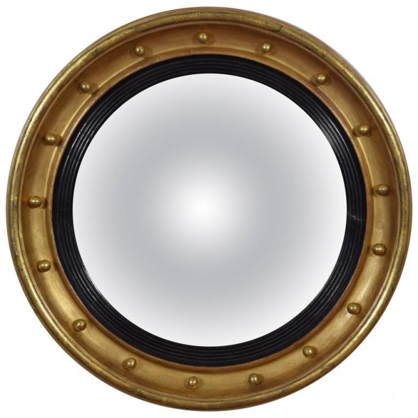 Giltwood Convex Mirror, Original Mirrorplate