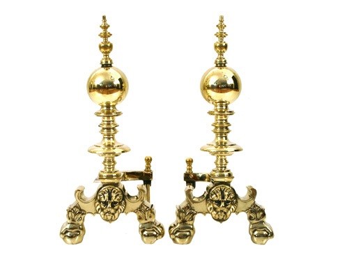 Pair of Brass Andirons