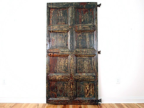 Carved and Painted Pine Door