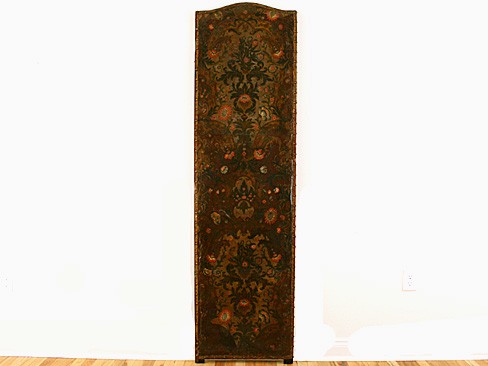 Tooled and Polychrome Painted Leather Panel