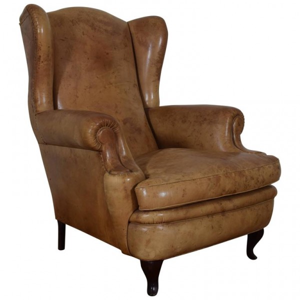 Leather Poltrona Frau Wing Chair