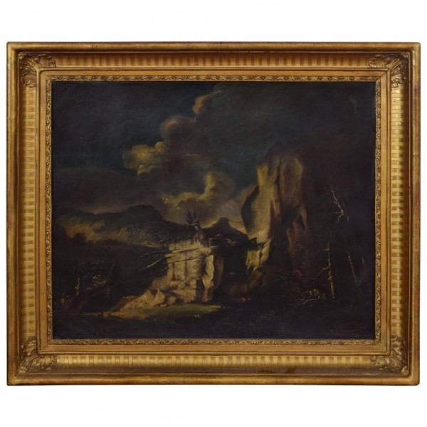 Oil on Canvas, Cavaliers Among Ruins