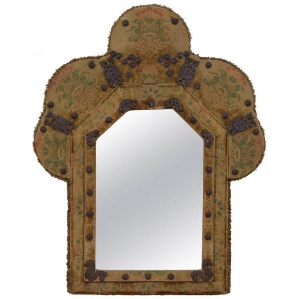 Queen Anne Style Upholstered Mirror