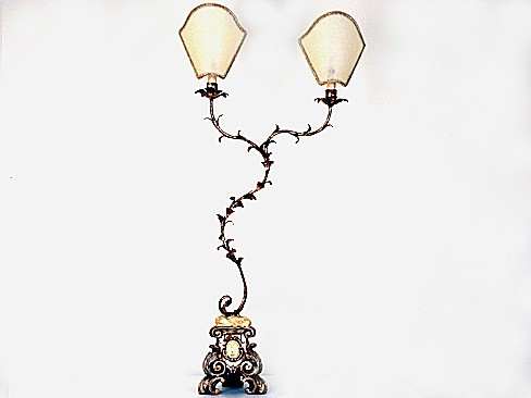 Silvered Iron Vine-form Table Lamp