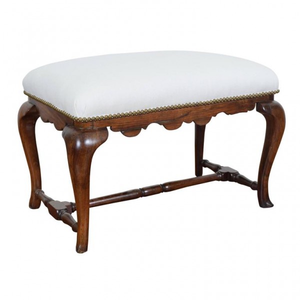 Walnut and Upholstered Bench