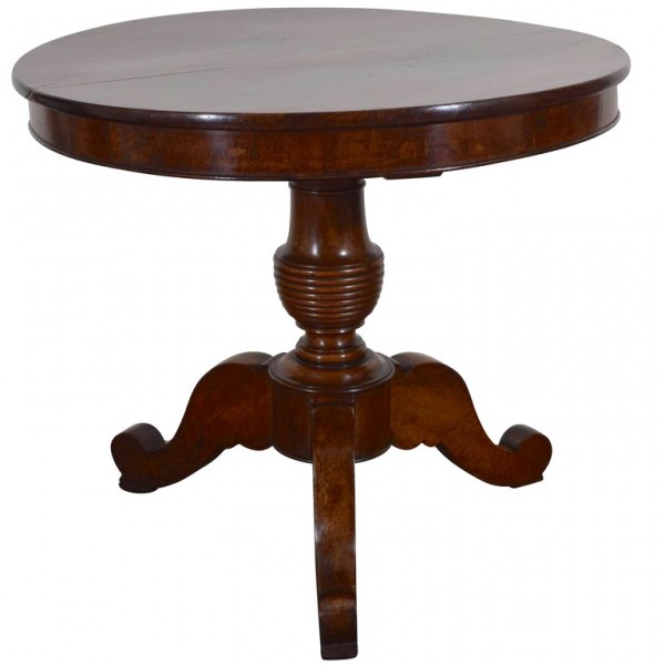 Walnut Center Table with Turned Support