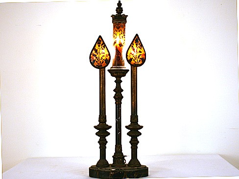 Faux Painted & Mica Table Lamp