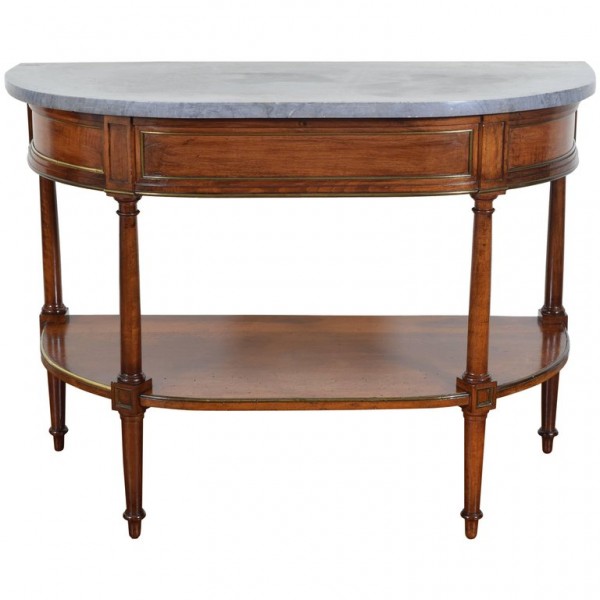 Cherrywood Marble-Top Console Table