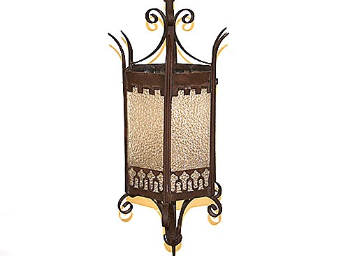 Wrought Iron and Tole Lantern