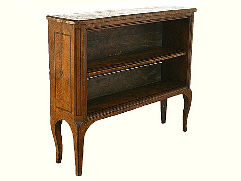 Walnut, Rosewood, and Kingwood Open Bookshelf 