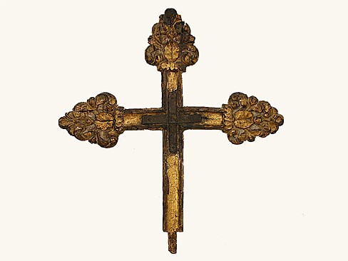 Carved Giltwood Processional Cross