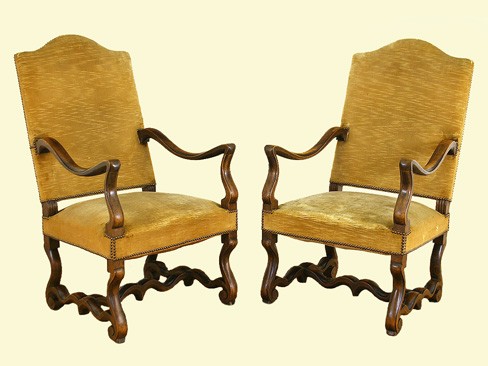 Pair of Walnut Fauteuils