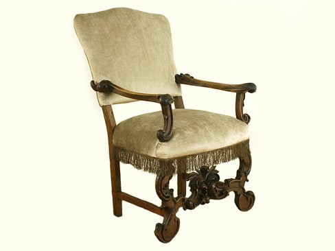Walnut Carved Parade Chair