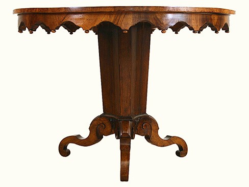 Walnut Arched Apron Center Table
