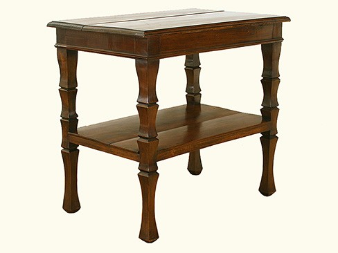 Walnut 2-Tier Side Table