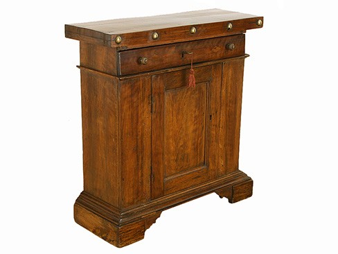 Walnut 1-Door and 1-Drawer Piccolo Credenza