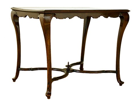 Walnut and Knot Walnut Veneer Center Table