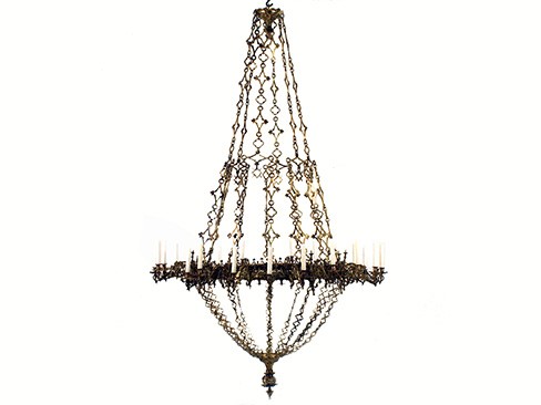 Monumental Gilt Bronze 24-Light Chandelier
