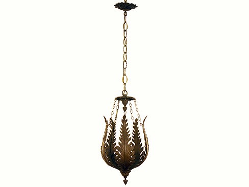 Bronze Leaf-Form 1-Light Lantern