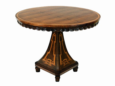 Walnut and Fruitwood Inlaid Center Table