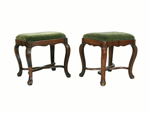 Pair of Provincial Fruitwood Sgabelli