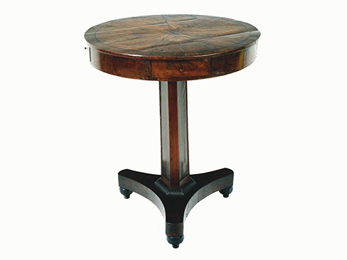 4-Drawer Walnut and Walnut Veneer Table